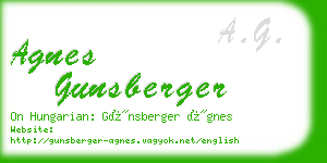 agnes gunsberger business card